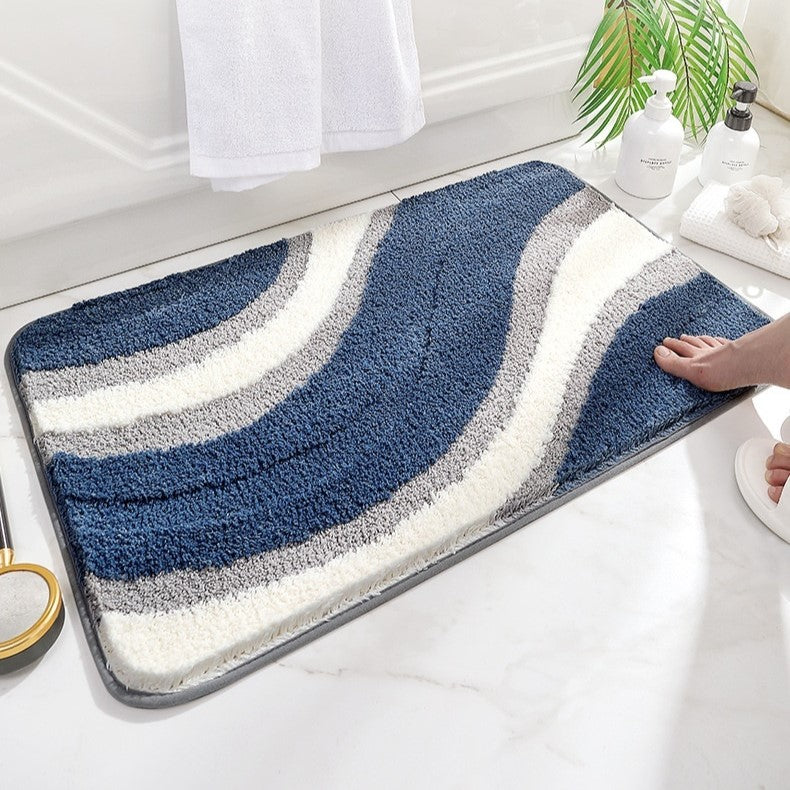 Nevav Ultra Absorbent Polyester Microfiber Bathroom Mat - Non-Slip Plush Shower Rug