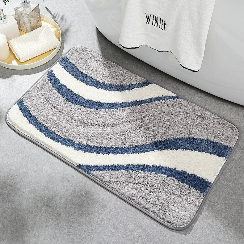 Nevav Ultra Absorbent Polyester Microfiber Bathroom Mat - Non-Slip Plush Shower Rug