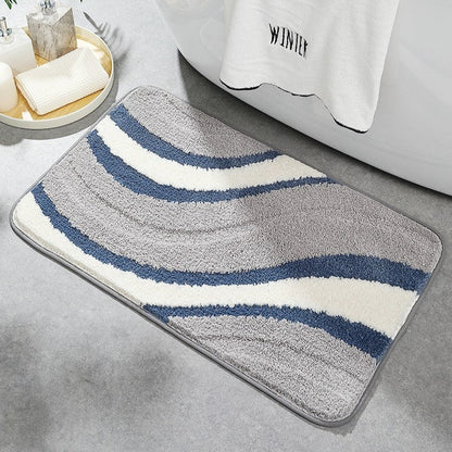 Nevav Ultra Absorbent Polyester Microfiber Bathroom Mat - Non-Slip Plush Shower Rug