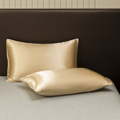 Nevav Premium  Polyester Satin Sheets Set - Silky 4-Piece Queen Bedding with Pillowcases