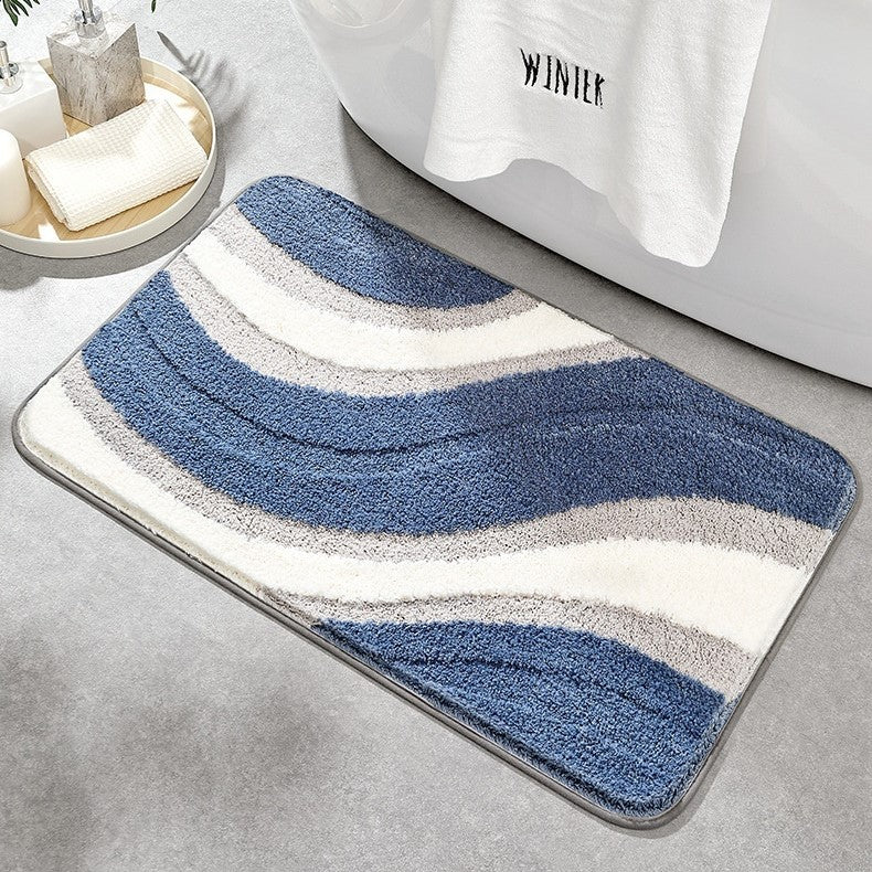 Nevav Ultra Absorbent Polyester Microfiber Bathroom Mat - Non-Slip Plush Shower Rug